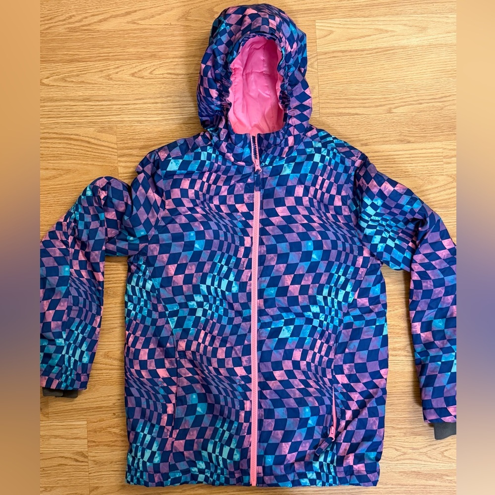 Lands' End Blue and Pink Hooded Jacket size XL (14/16)